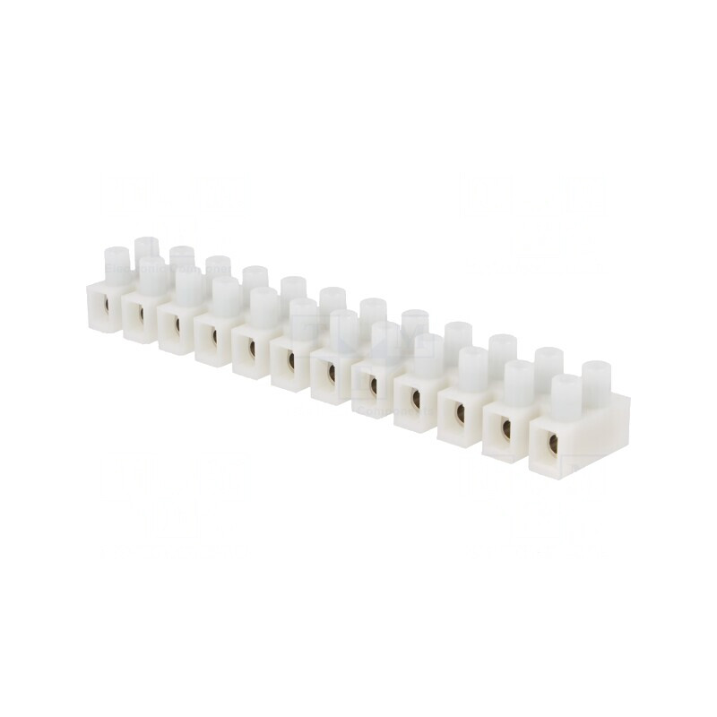 Regletă de conexiuni terminal albă 6mm2 500V 41A | Electronic-mag.ro | Componente Electronice