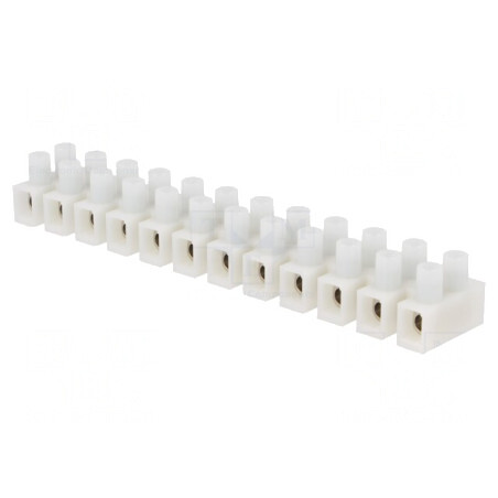 Regletă de conexiuni terminal albă 6mm2 500V 41A | Electronic-mag.ro | Componente Electronice