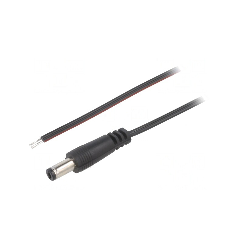 Cablu Alimentare DC 5.5/2.1 mm Negru 2m | Electronic-mag.ro | Componente Electronice