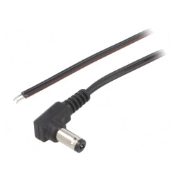 Cablu DC 5,5x2,1 mm Negru 2m | Electronic-mag.ro | Componente Electronice