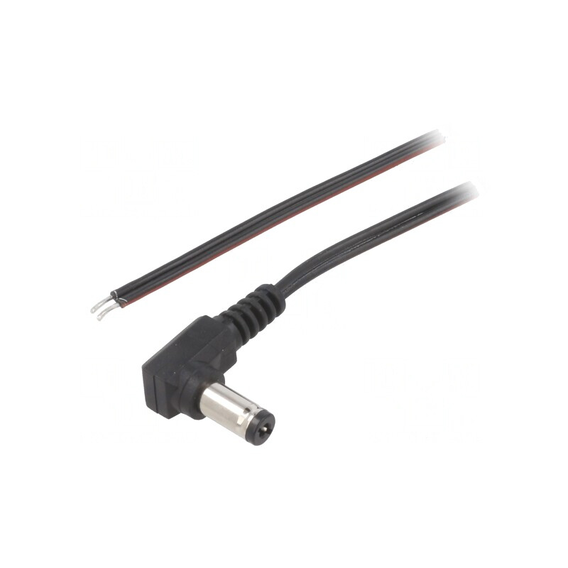 Cablu DC 5,5x2,1 mm Negru 2m | Electronic-mag.ro | Componente Electronice