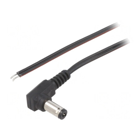 Cablu DC 5,5x2,1 mm Negru 2m | Electronic-mag.ro | Componente Electronice