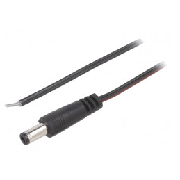 Cablu Alimentare DC 5,5/2,5 Negru 2m | Electronic-mag.ro | Componente Electronice