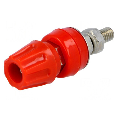Soclu banană roșie 4mm 50A 60VDC 57mm | Electronic-mag.ro | Componente Electronice