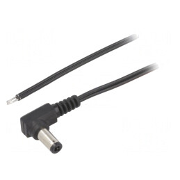 Cablu DC 5,5/2,5 în unghi negru 2m | Electronic-mag.ro | Componente Electronice