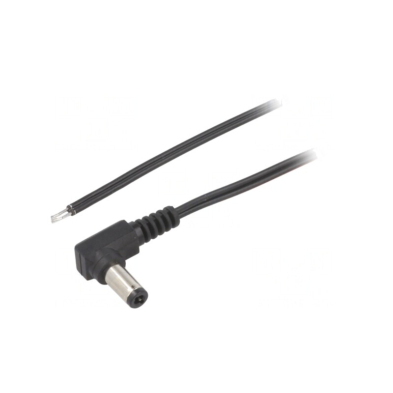 Cablu DC 5,5/2,5 în unghi negru 2m | Electronic-mag.ro | Componente Electronice