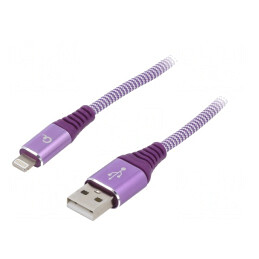 Cablu USB 2.0 Apple Lightning la USB A Aurit 2m | Electronic-mag.ro | Componente Electronice