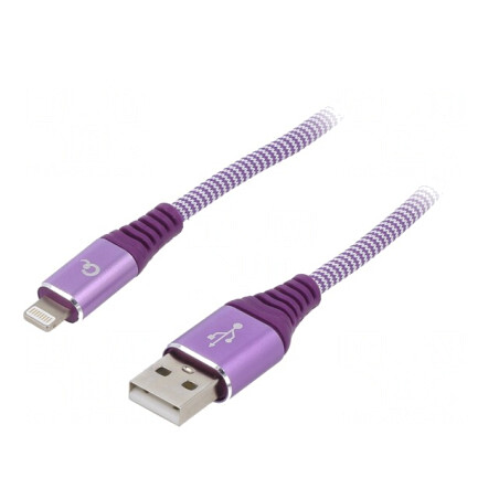 Cablu USB 2.0 Apple Lightning la USB A Aurit 2m | Electronic-mag.ro | Componente Electronice