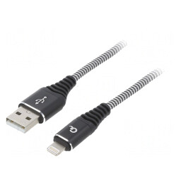 Cablu USB 2.0 Apple Lightning 2m Gri | Electronic-mag.ro | Componente Electronice