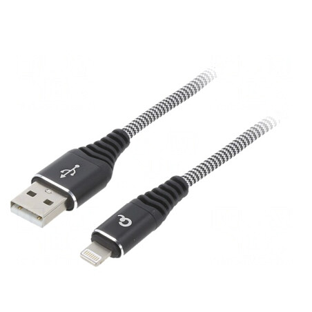 Cablu USB 2.0 Apple Lightning 2m Gri | Electronic-mag.ro | Componente Electronice
