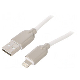 Cablu USB 2.0 Lightning 1m Alb 480Mbps | Electronic-mag.ro | Componente Electronice