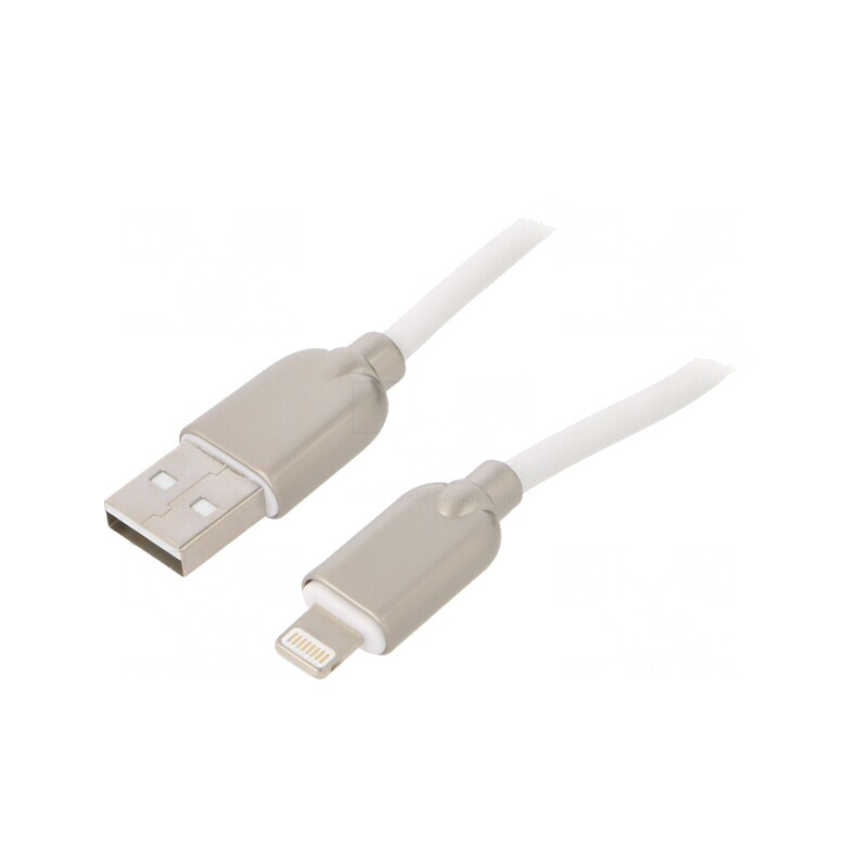 Cablu USB 2.0 Lightning 1m Alb 480Mbps | Electronic-mag.ro | Componente Electronice Cablu USB 2.0 Lightning 1m Alb 480Mbps | Electronic-mag.ro | Componente Electronice