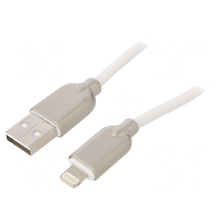 Cablu USB 2.0 Lightning 1m Alb 480Mbps | Electronic-mag.ro | Componente Electronice