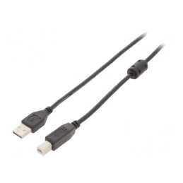Cablu USB 2.0 A-B 3m Negru | Electronic-mag.ro | Componente Electronice
