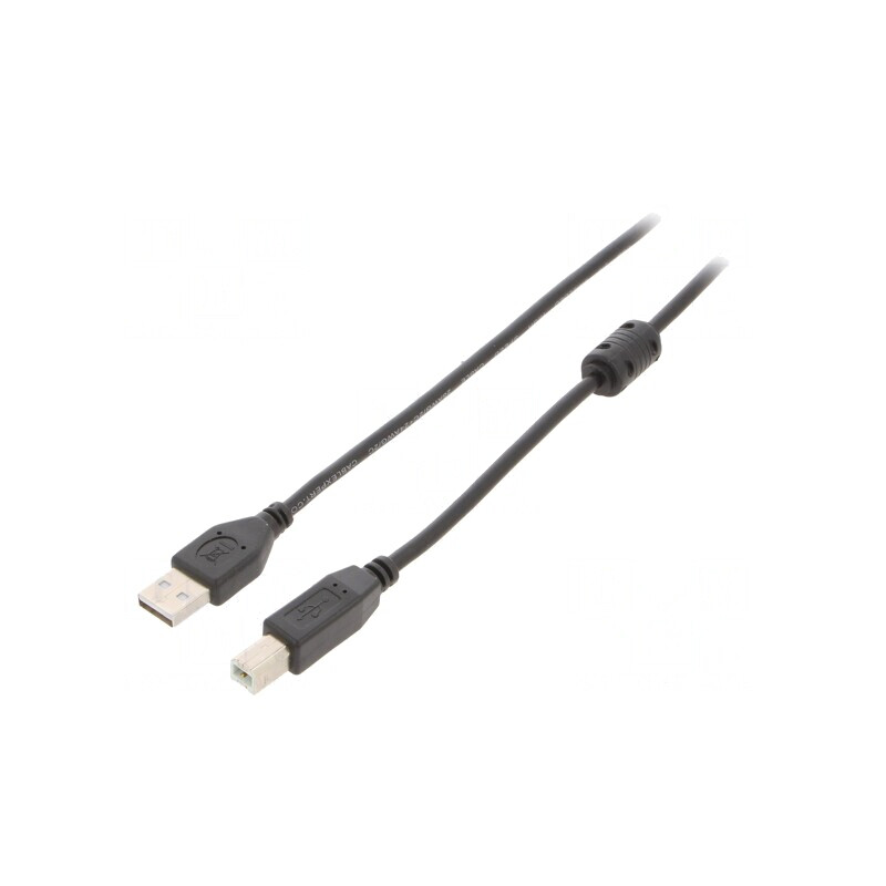 Cablu USB 2.0 A-B 3m Negru | Electronic-mag.ro | Componente Electronice