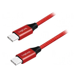 Cablu USB 2.0 USB-C 0.3m Roșu PVC