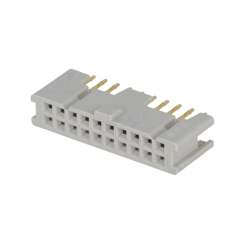 Soclu IDC mamă 20 pini THT aurit 3A 2,54mm | Electronic-mag.ro | Componente Electronice