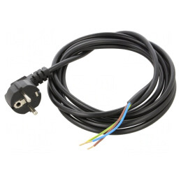 Cablu Alimentare PVC 3m 3x0,75mm2 Ştecăr Unghiular CEE 7/7 | Electronic-mag.ro | Componente Electronice