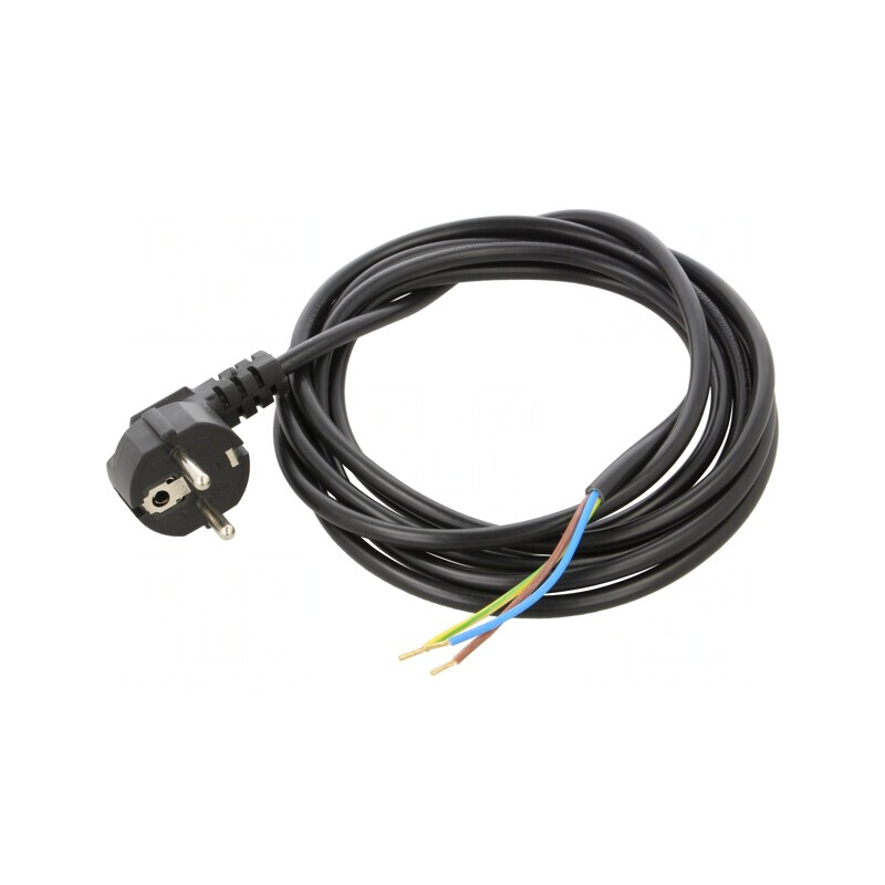 Cablu Alimentare PVC 3m 3x0,75mm2 Ştecăr Unghiular CEE 7/7 | Electronic-mag.ro | Componente Electronice