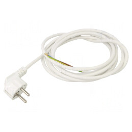 Cablu PVC 3m 3x0,75mm2 CEE 7/7 (E/F) Ştecăr în unghi | Electronic-mag.ro | Componente Electronice