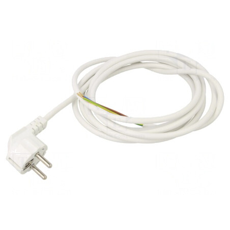 Cablu PVC 3m 3x0,75mm2 CEE 7/7 (E/F) Ştecăr în unghi | Electronic-mag.ro | Componente Electronice