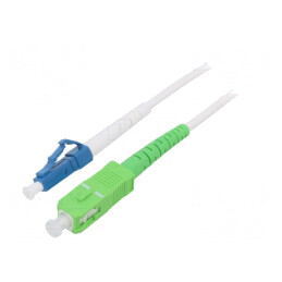 Patch cord fibră OS2 LC/UPC-SC/APC 1m alb 3mm | Electronic-mag.ro | Componente Electronice
