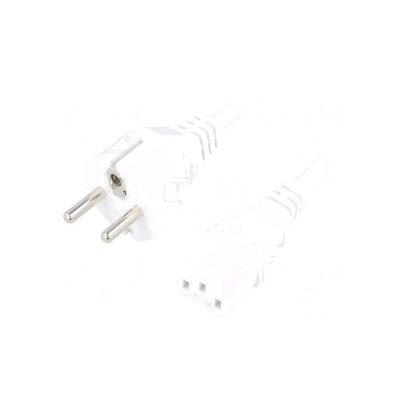 Cablu Alimentare 1.5m Alb 3x0.75mm2 CEE 7/7 la IEC C13 | Electronic-mag.ro | Componente Electronice