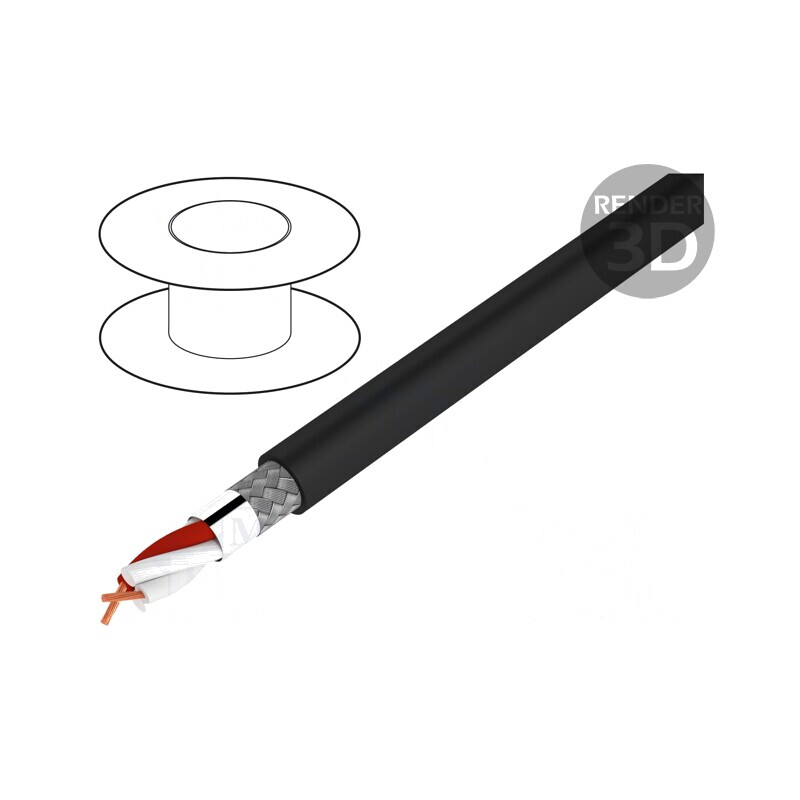 Cablu microfon HELUSOUND negru -30÷70°C | Electronic-mag.ro | Componente Electronice