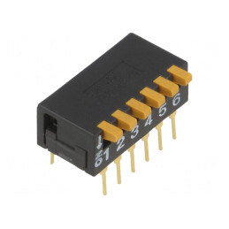 Comutator DIP-SWITCH 6 Secţiuni ON-OFF 0,03A 30VDC | Electronic-mag.ro | Componente Electronice