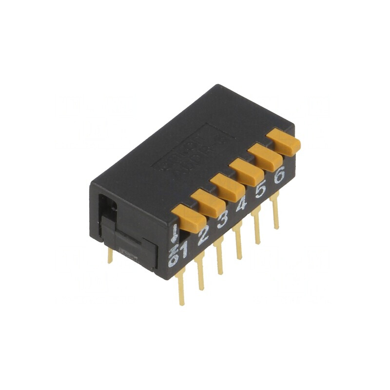 Comutator DIP-SWITCH 6 Secţiuni ON-OFF 0,03A 30VDC | Electronic-mag.ro | Componente Electronice