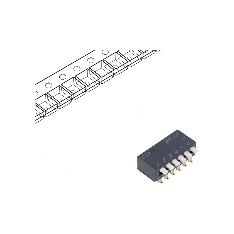 Comutator DIP-SWITCH 6 Secțiuni OFF-ON 24VDC | Electronic-mag.ro | Componente Electronice