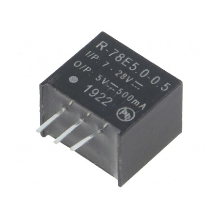 Convertor DC/DC 2,5W 7-28V la 5V 0,5A SIP3 | Electronic-mag.ro | Componente Electronice