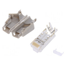 Mufă RJ45 Cat 5e Ecranată cu Manşon 6.6mm | Electronic-mag.ro | Componente Electronice