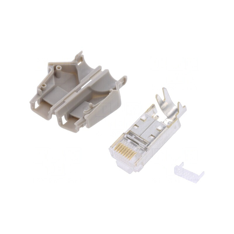 Mufă RJ45 Cat 5e Ecranată cu Manşon 6.6mm | Electronic-mag.ro | Componente Electronice