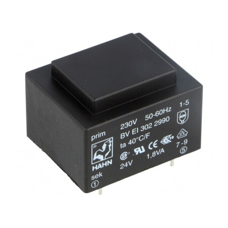 Transformator încapsulat 1,8VA 230V 24V 75mA PCB | Electronic-mag.ro | Componente Electronice