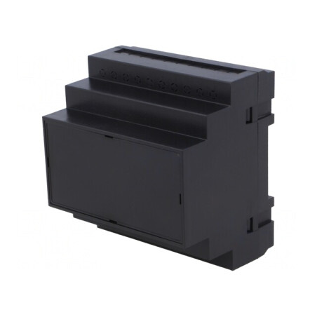 Carcasă DIN 90x87x65mm ABS Neagră | Electronic-mag.ro | Componente Electronice