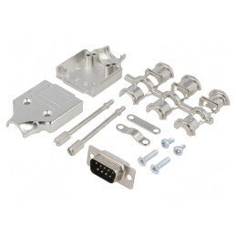 Conector D-Sub 9 Pin Mufă Tată Dreaptă Neagră pentru Cablu | Electronic-mag.ro | Componente Electronice