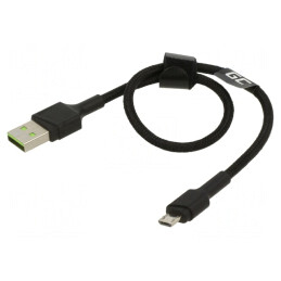 Cablu USB 2.0 A la Micro B 0,3m Negru | Electronic-mag.ro | Componente Electronice