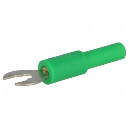 Conector Furcă 4mm Verde 60VDC 36A | Electronic-mag.ro | Componente Electronice