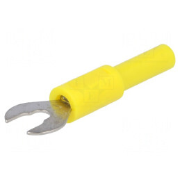 Conector Furcă 4mm Galben 60VDC 36A | Electronic-mag.ro | Componente Electronice