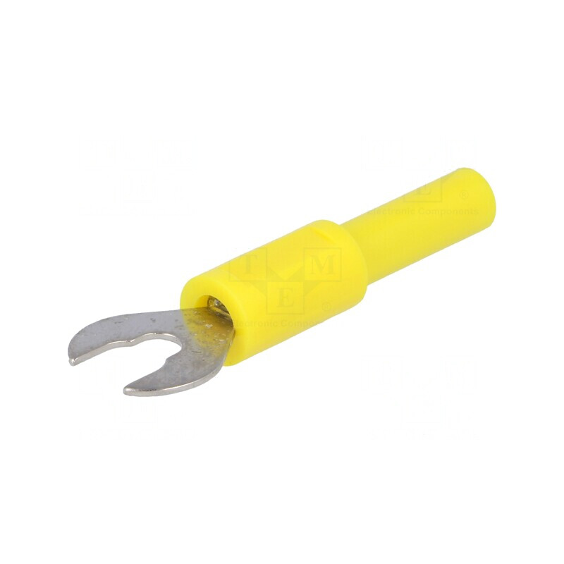 Conector Furcă 4mm Galben 60VDC 36A | Electronic-mag.ro | Componente Electronice