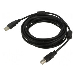 Cablu USB 2.0 A-B 5m Negru | Electronic-mag.ro | Componente Electronice