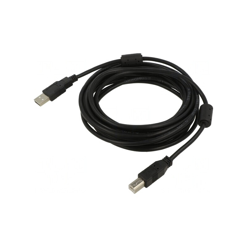 Cablu USB 2.0 A-B 5m Negru | Electronic-mag.ro | Componente Electronice