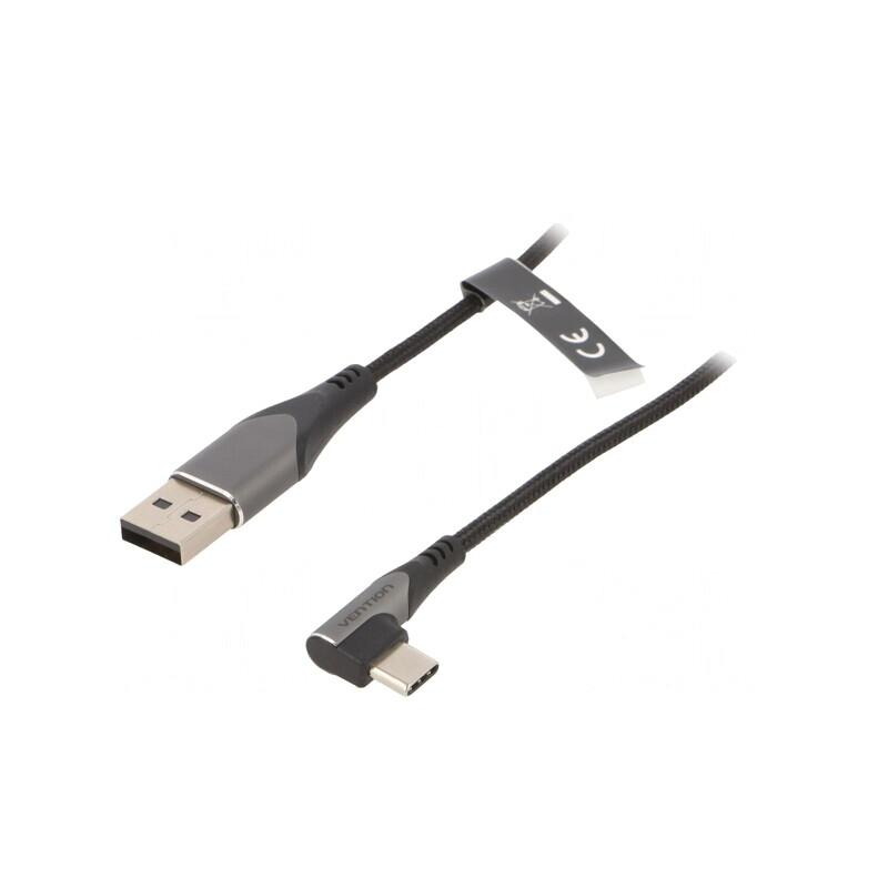Cablu USB 2.0 USB A la USB C Unghi Nichelat 0.25m | Electronic-mag.ro | Componente Electronice