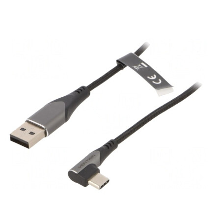 Cablu USB 2.0 USB A la USB C Unghi Nichelat 0.25m | Electronic-mag.ro | Componente Electronice