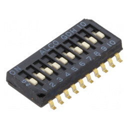 Comutator DIP-Switch 10 Secțiuni ON-OFF 0.1A 50VDC | Electronic-mag.ro | Componente Electronice