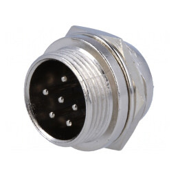 Soclu Microfon Montare Panou 6 pini | Electronic-mag.ro | Componente Electronice
