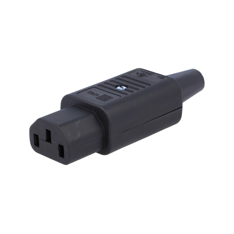 Conector alimentare AC IEC 60320 drept 10A 250V | Electronic-mag.ro | Componente Electronice