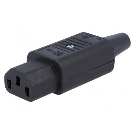Conector alimentare AC IEC 60320 drept 10A 250V | Electronic-mag.ro | Componente Electronice