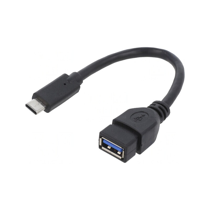Cablu OTG USB 3.0 USB A la USB C 0,2m Negru | Electronic-mag.ro | Componente Electronice